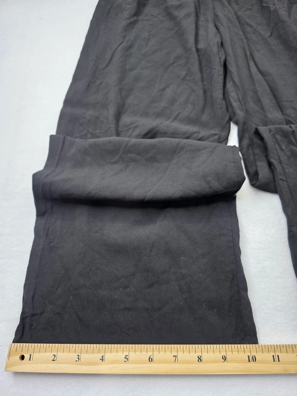 Joe B Flowy Wide Leg Size M Elastic Smocked Waist Black Boho Pants 3851-CY